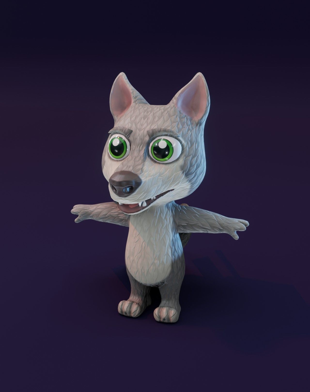 Cartoon Wolf Animated 3D Models Low-poly 3D model_9