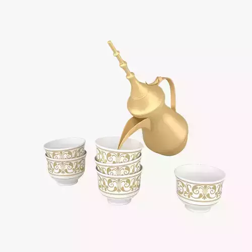 Arabic Coffee Pot and Coffee Cup 