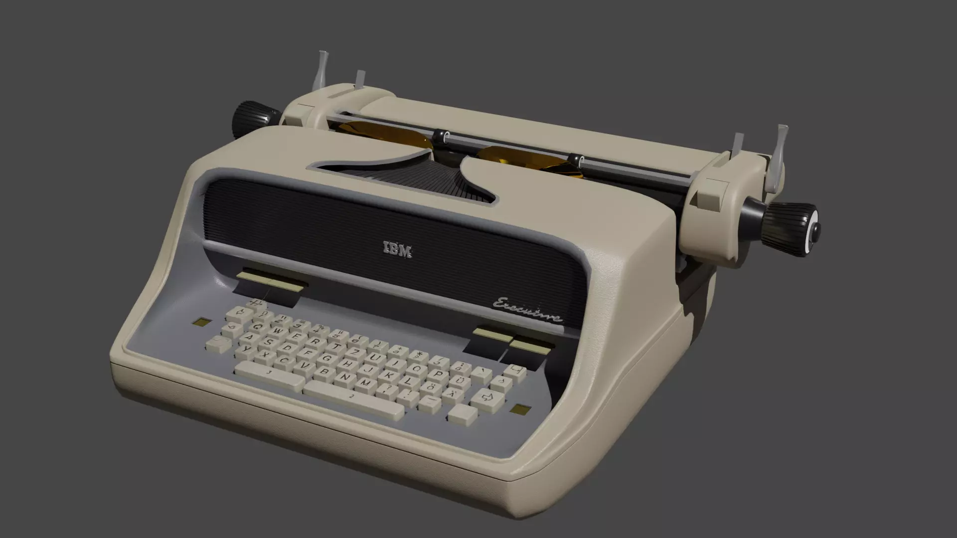 Typewriter IBM Executive 3D model_0