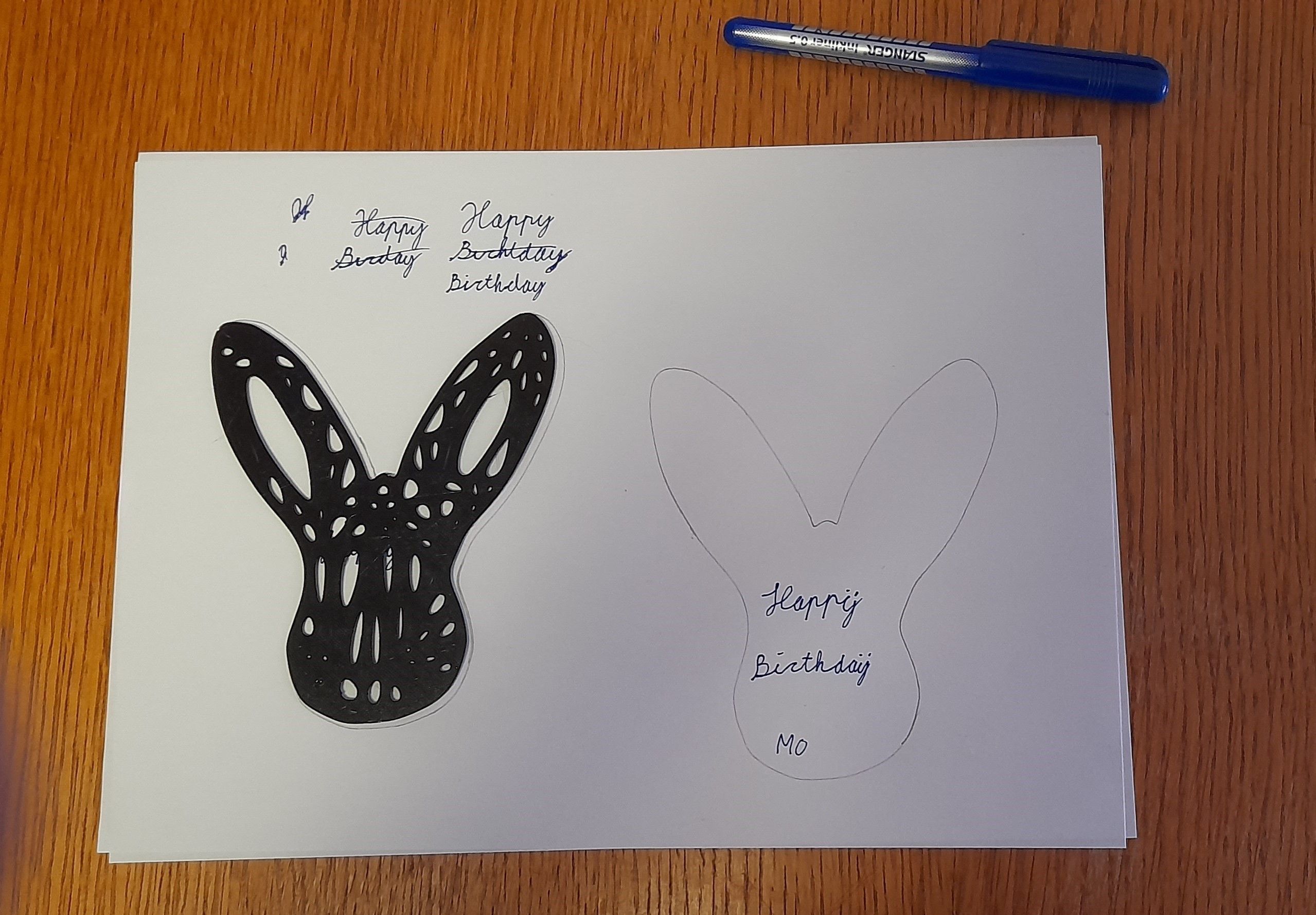 bunny card 3D print model_1