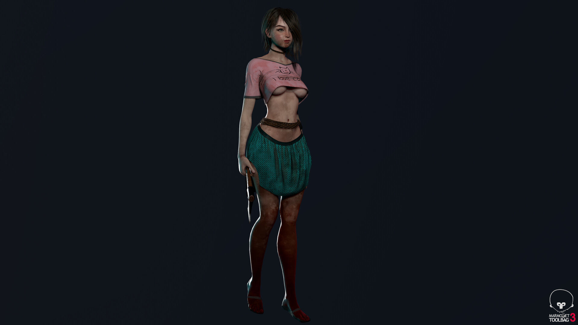 Survivor Girl 1 Low-poly 3D model_9