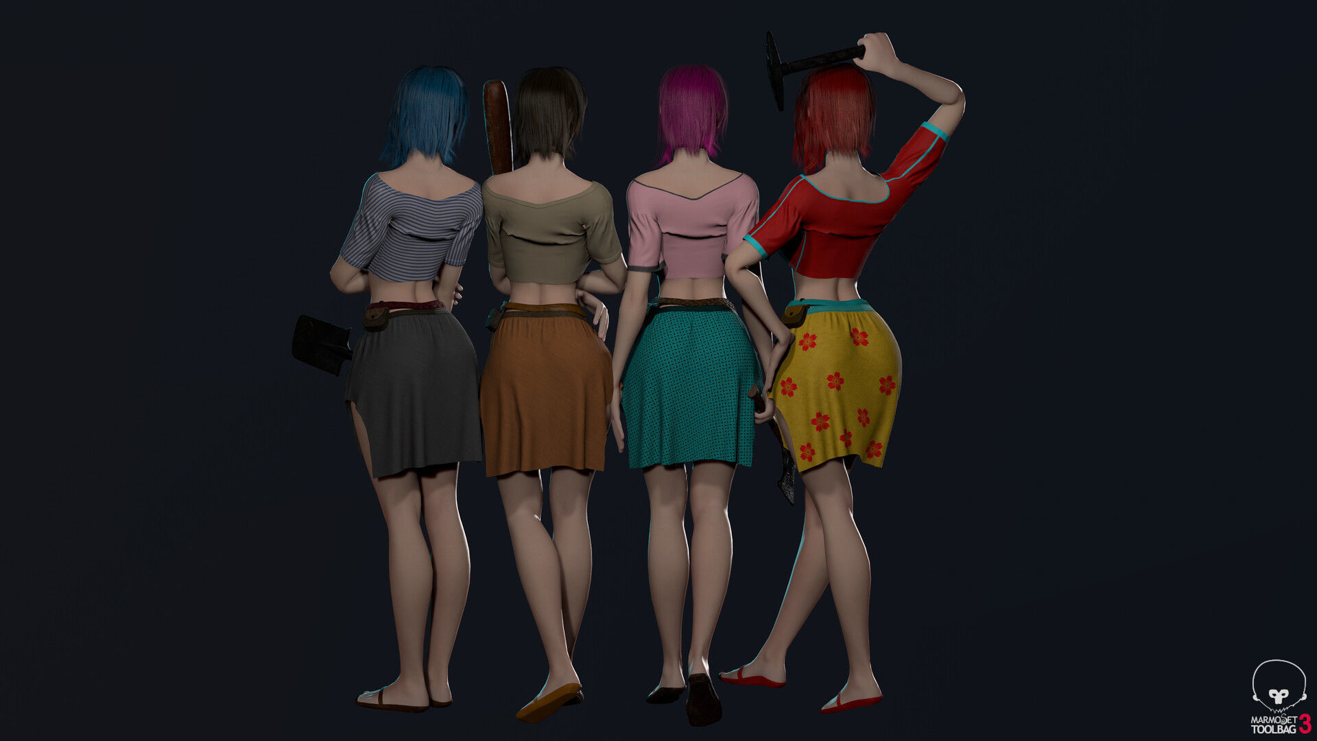 Survivor Girl 1 Low-poly 3D model_12