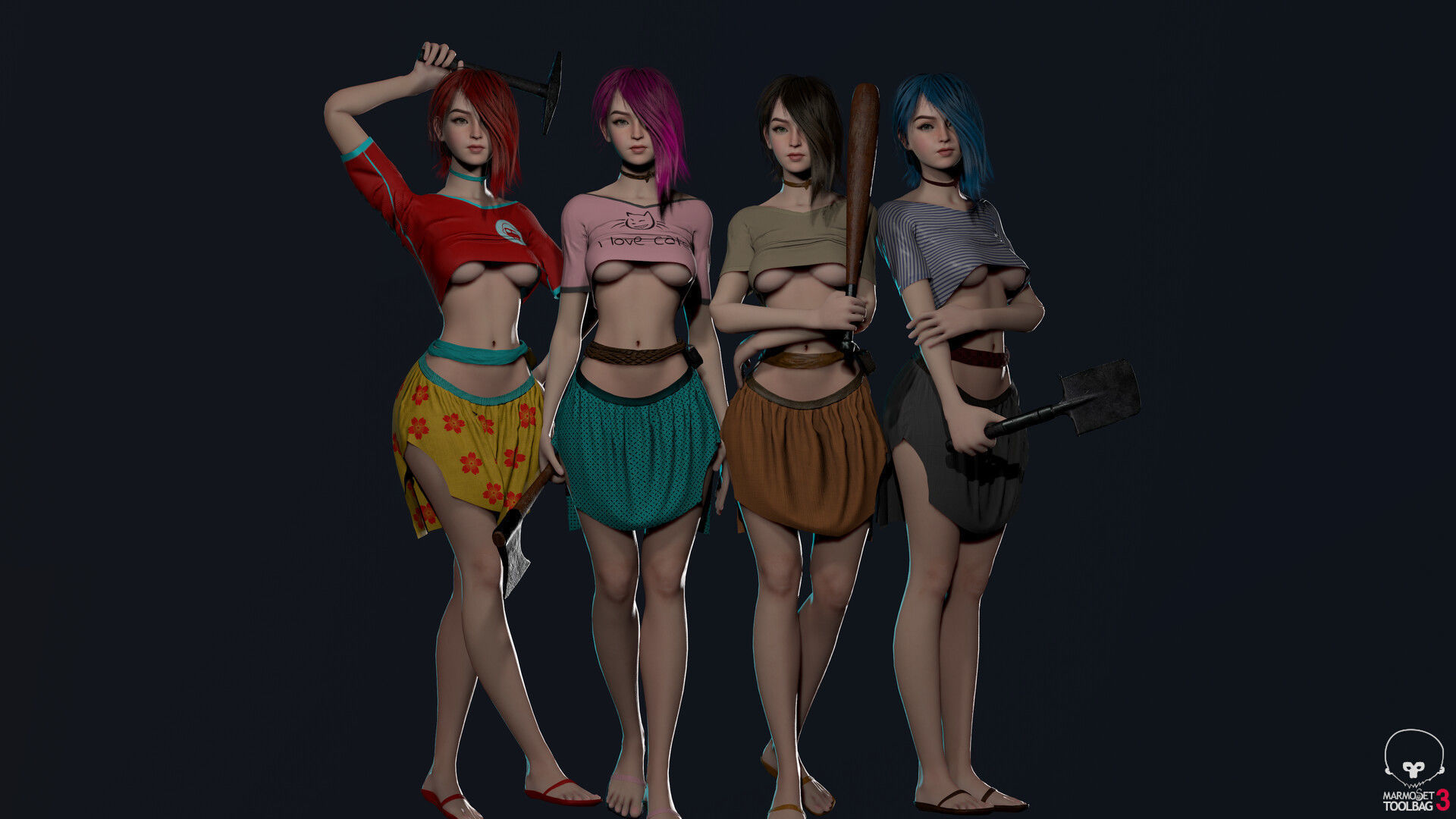 Survivor Girl 1 Low-poly 3D model_13