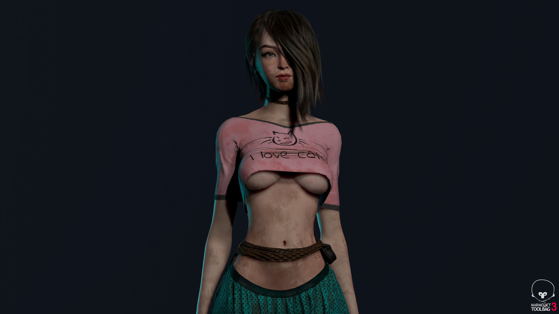 Survivor Girl 1 Low-poly 3D model_6