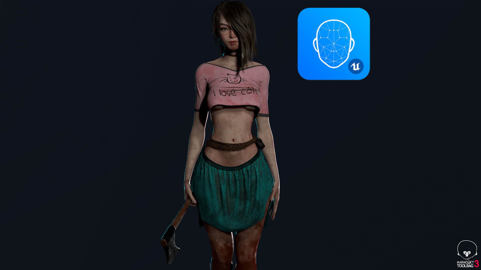 Survivor Girl 1 Low-poly 3D model_4