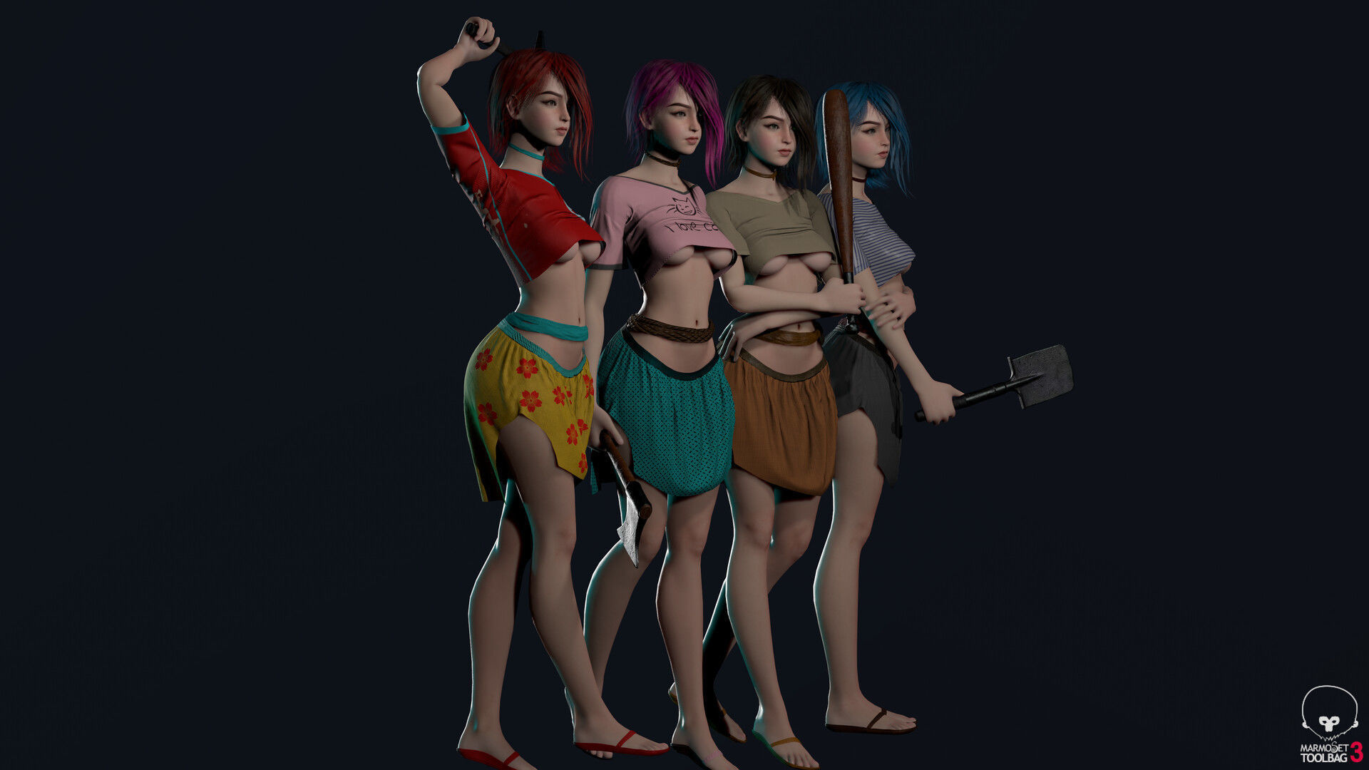 Survivor Girl 1 Low-poly 3D model_15