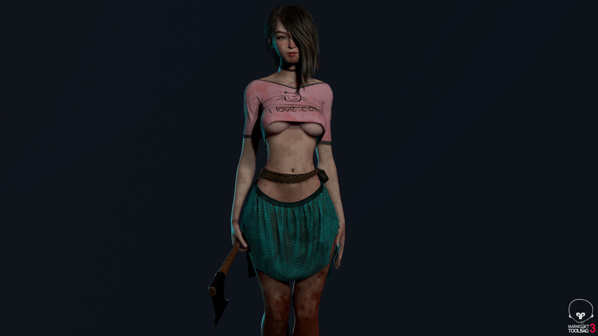 Survivor Girl 1 Low-poly 3D model_8