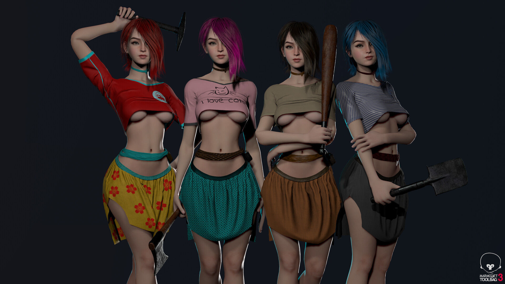Survivor Girl 1 Low-poly 3D model_16