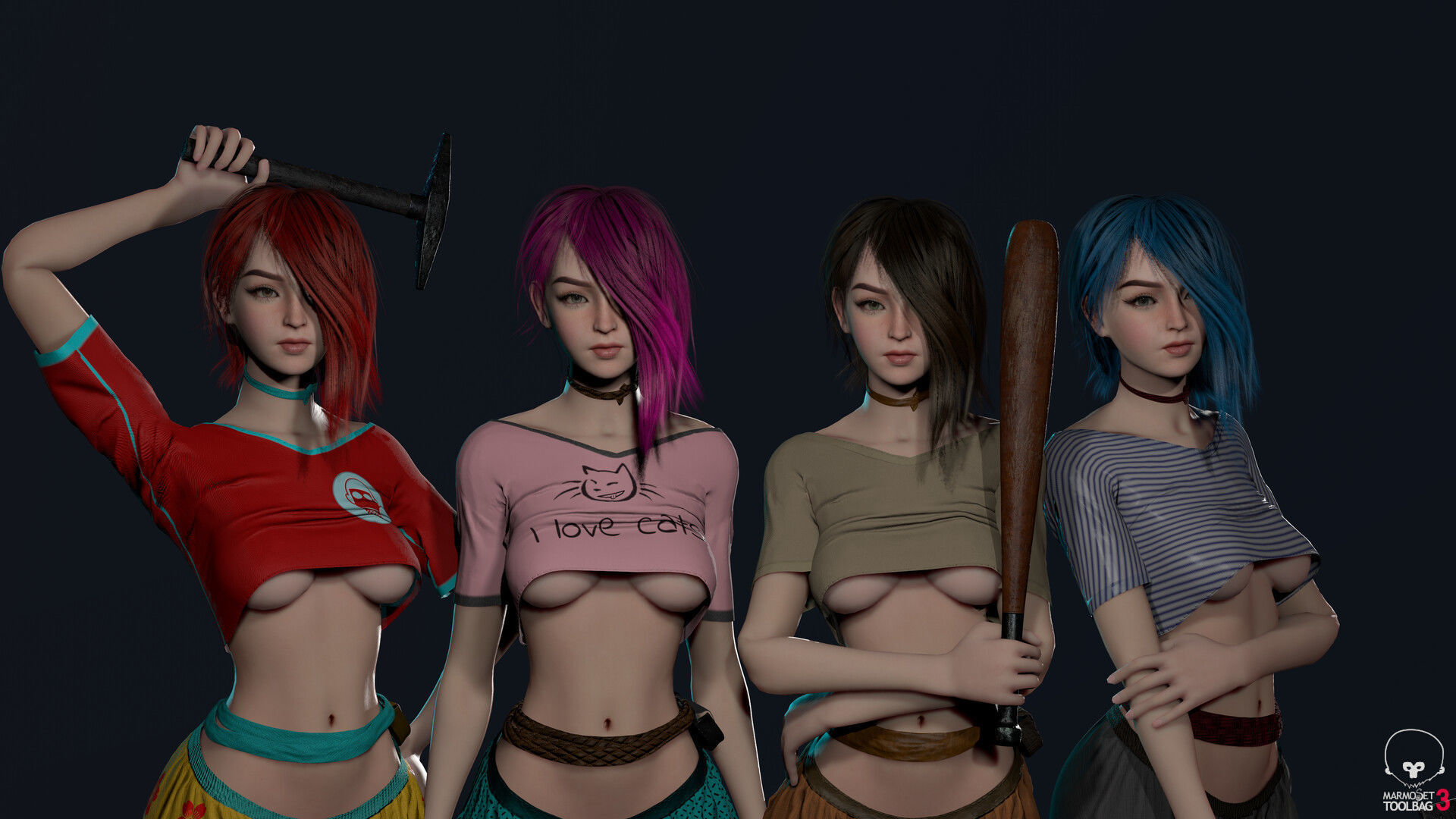 Survivor Girl 1 Low-poly 3D model_17