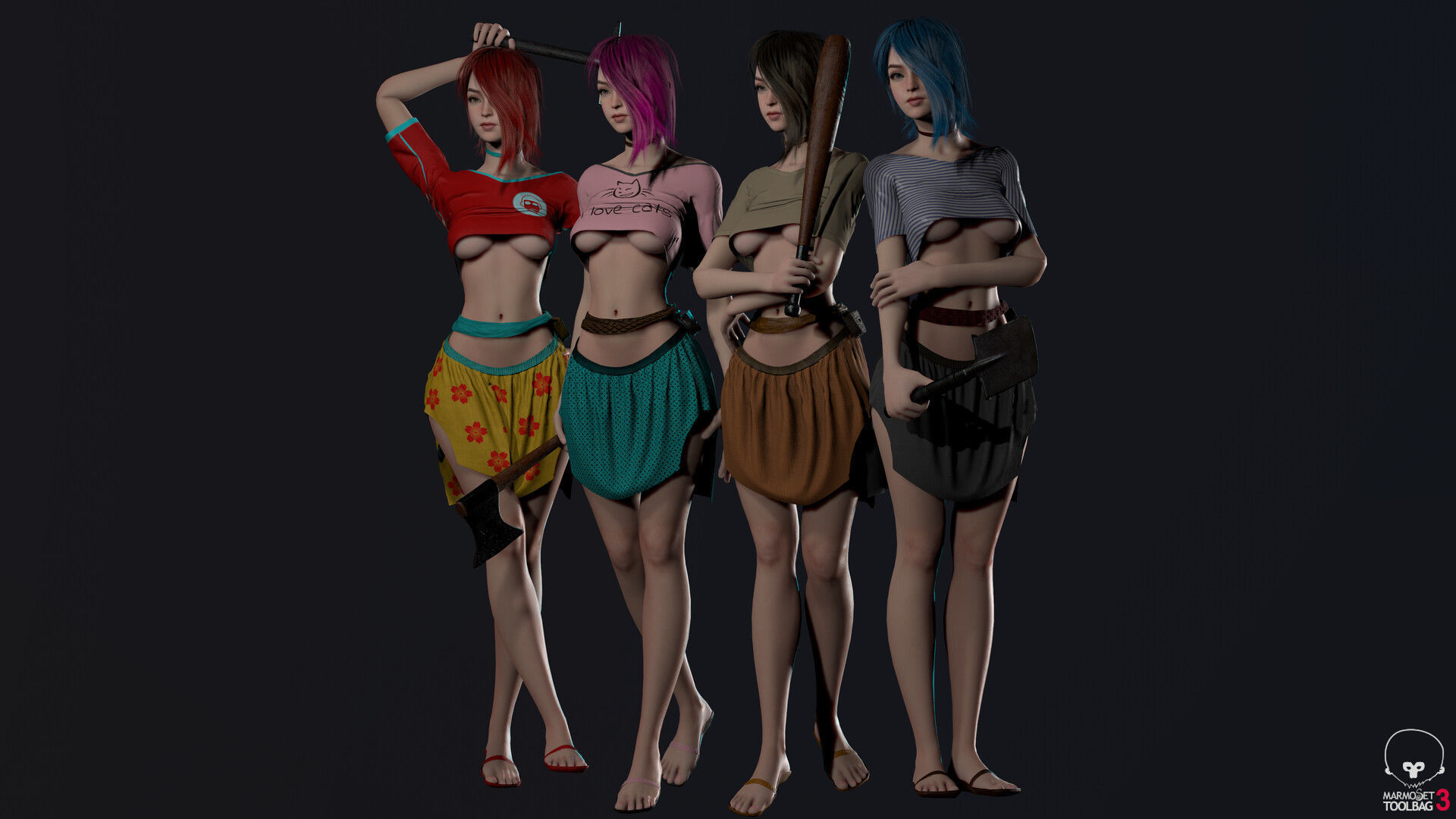 Survivor Girl 1 Low-poly 3D model_14