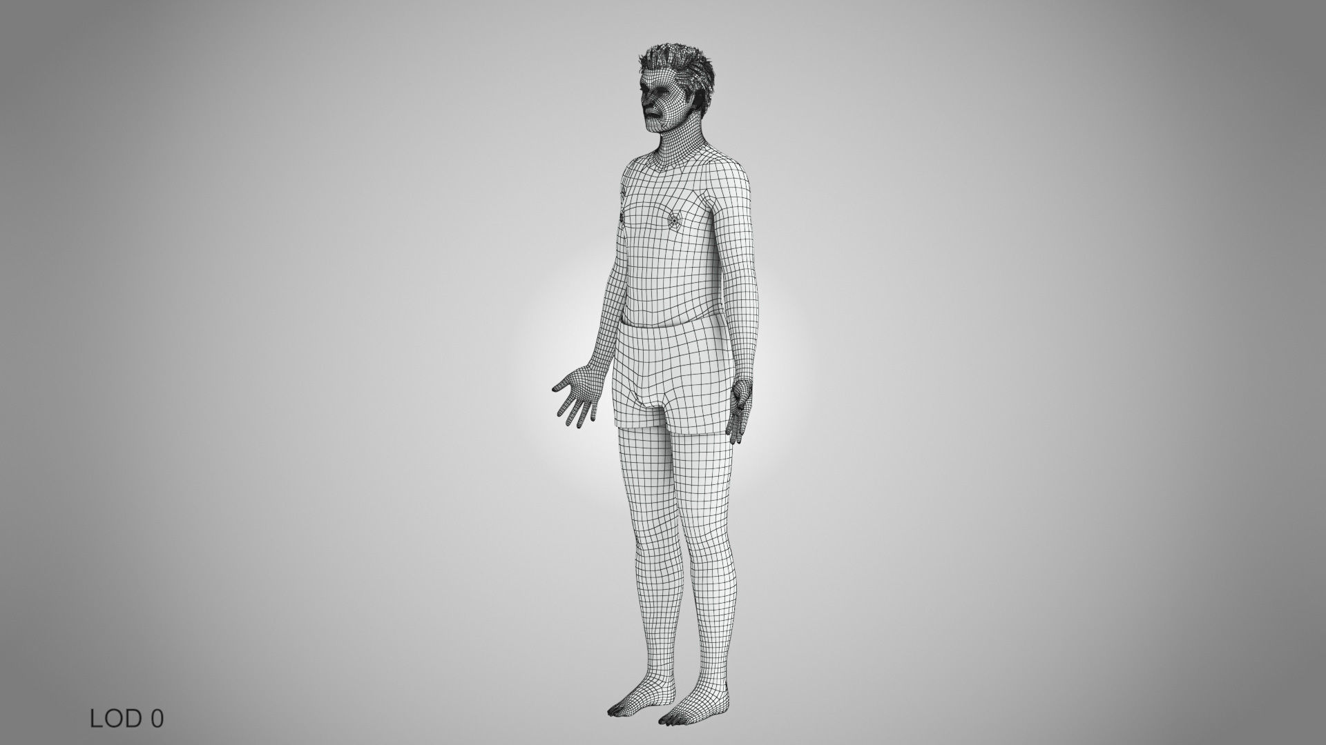 Complete Male Anatomy Low-poly 3D model_33