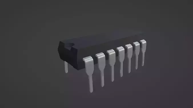 Microchip 3D model electronic component