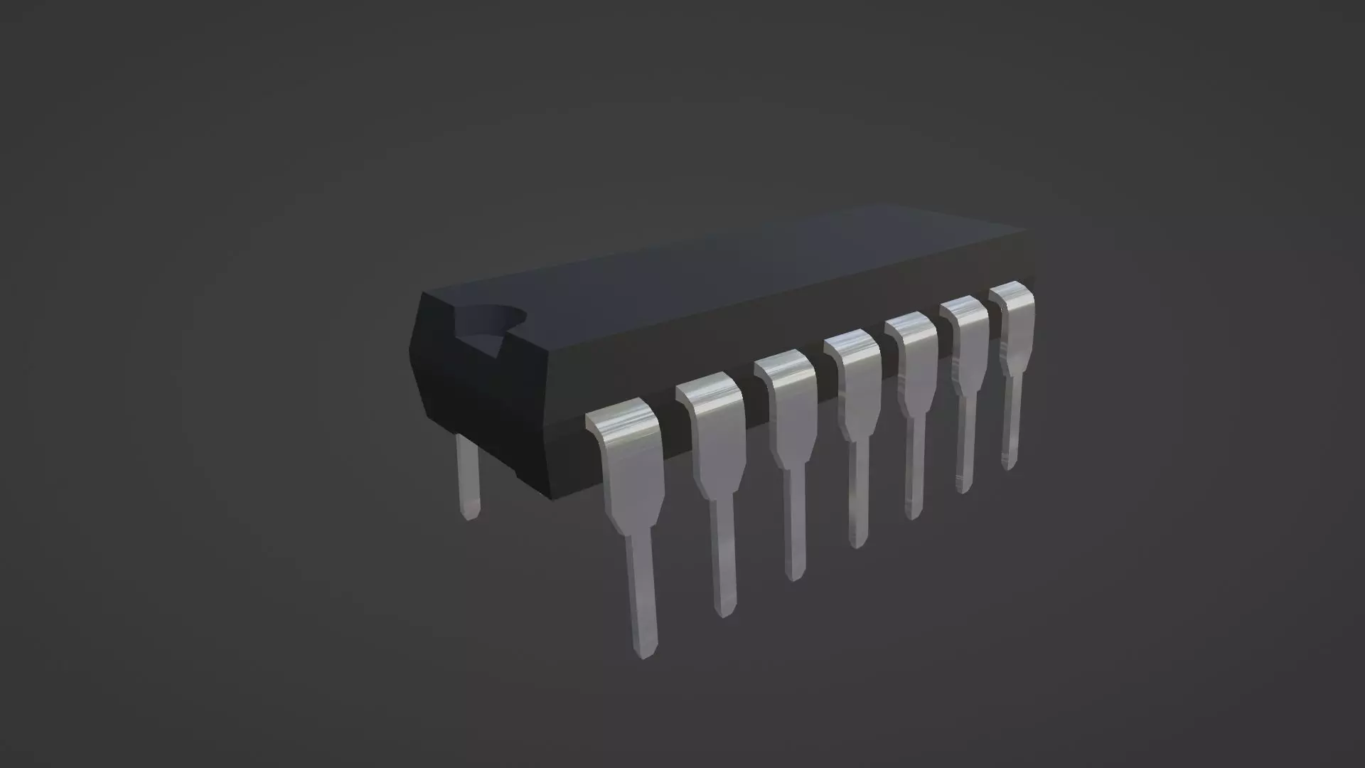 Microchip 3D model electronic component Free low-poly 3D model