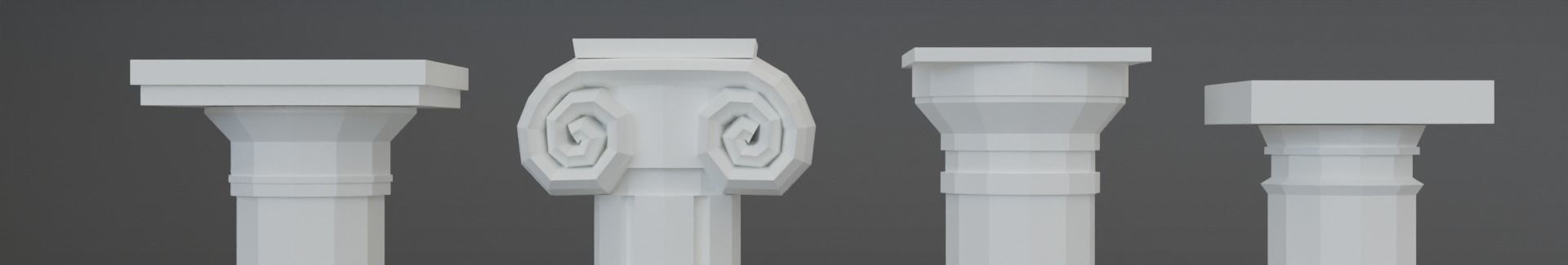 Low poly columns Low-poly 3D model_1