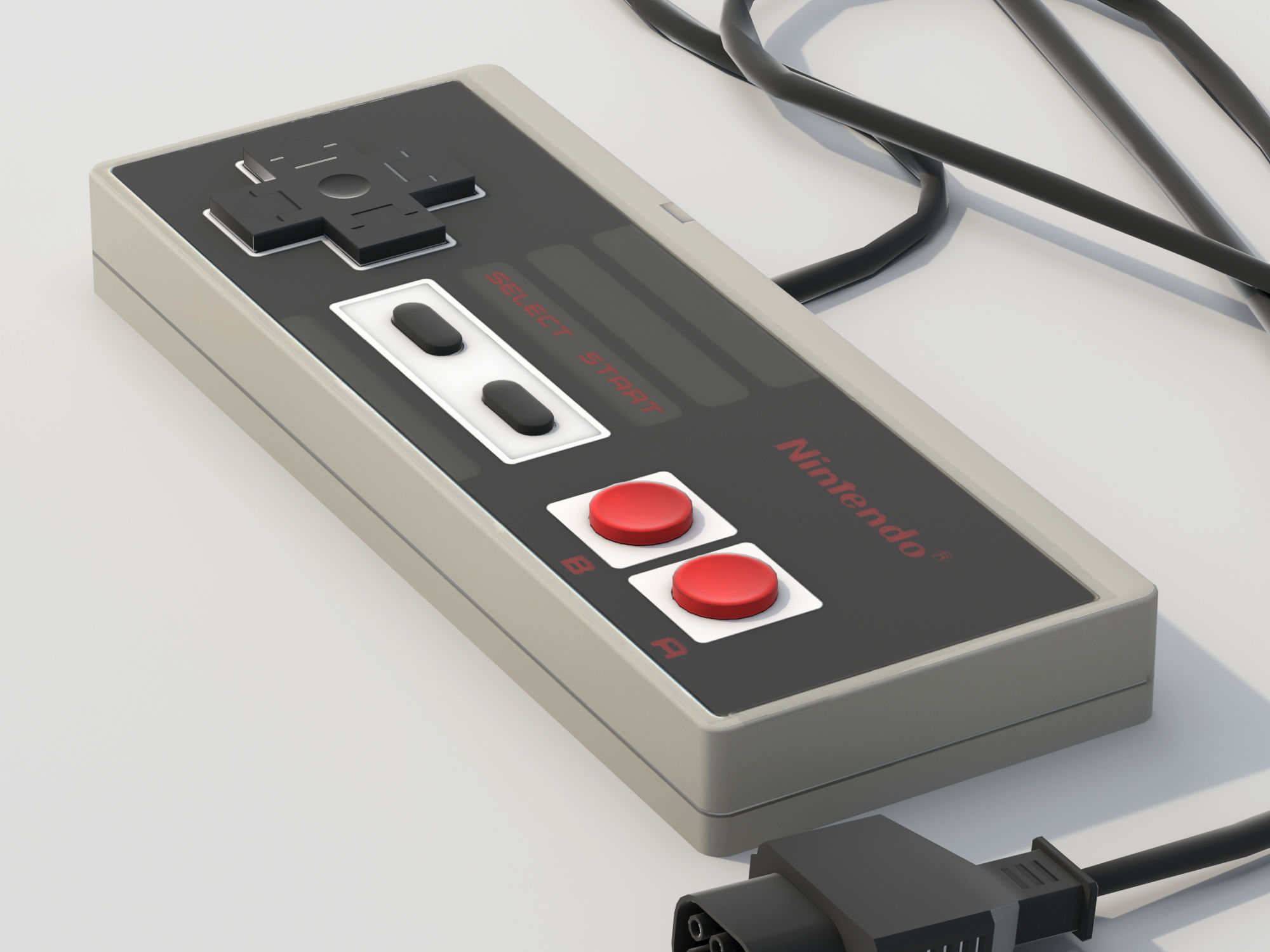 NES controller lowpoly Low-poly 3D model_1