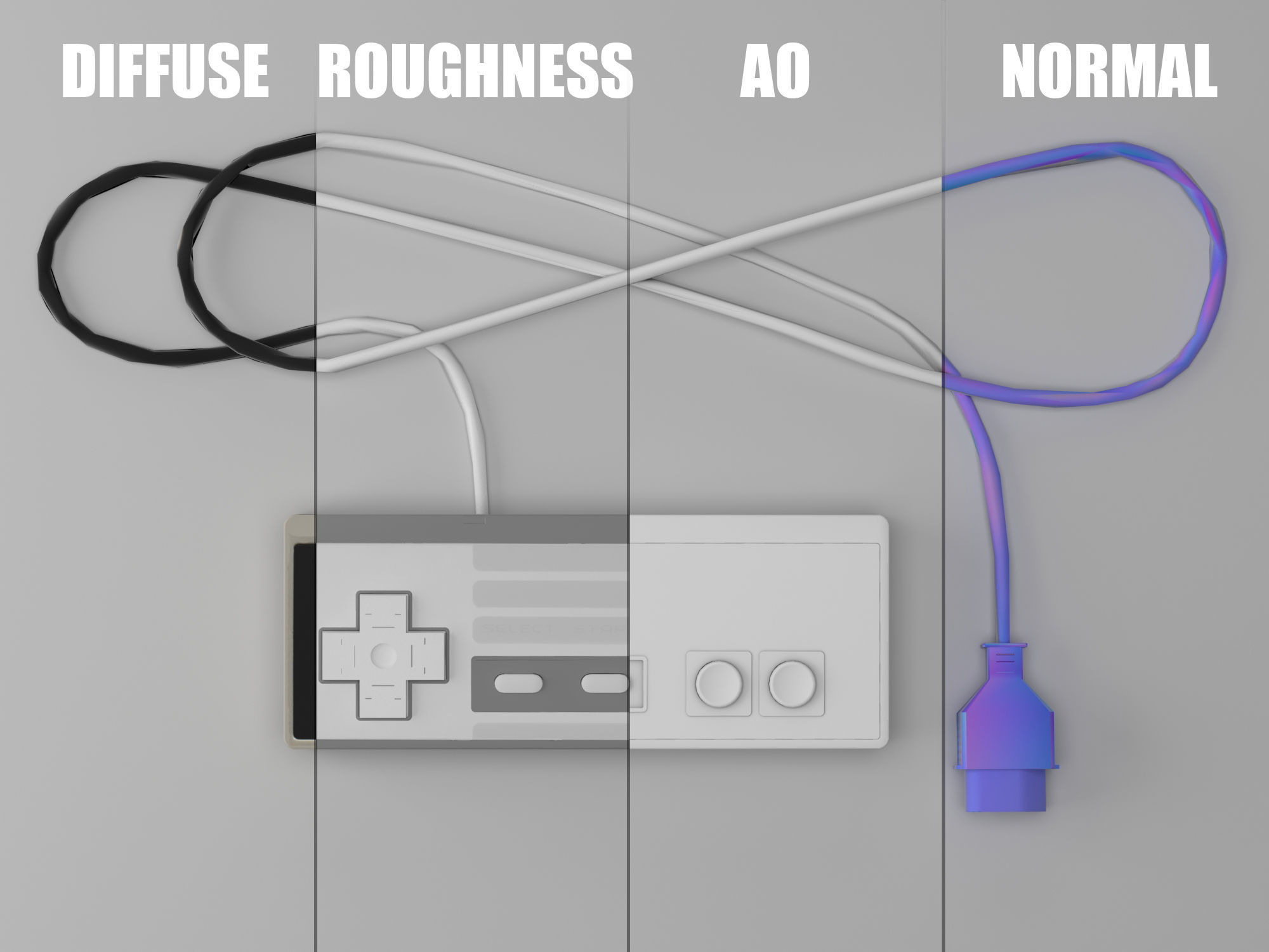 NES controller lowpoly Low-poly 3D model_13