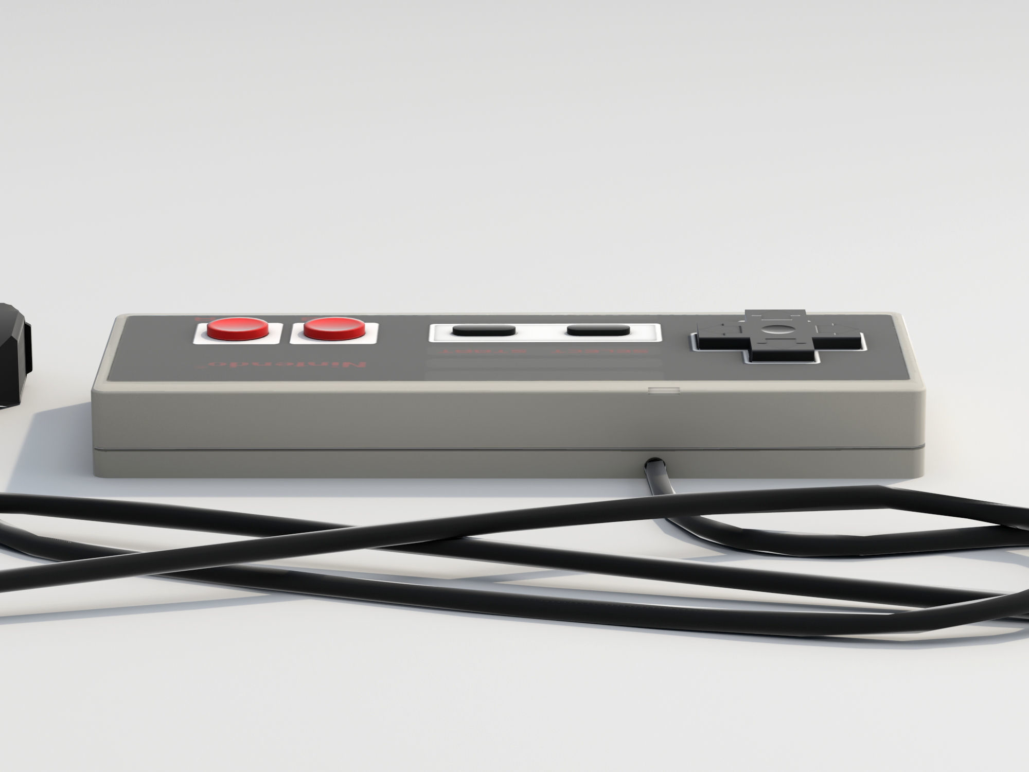 NES controller lowpoly Low-poly 3D model_4