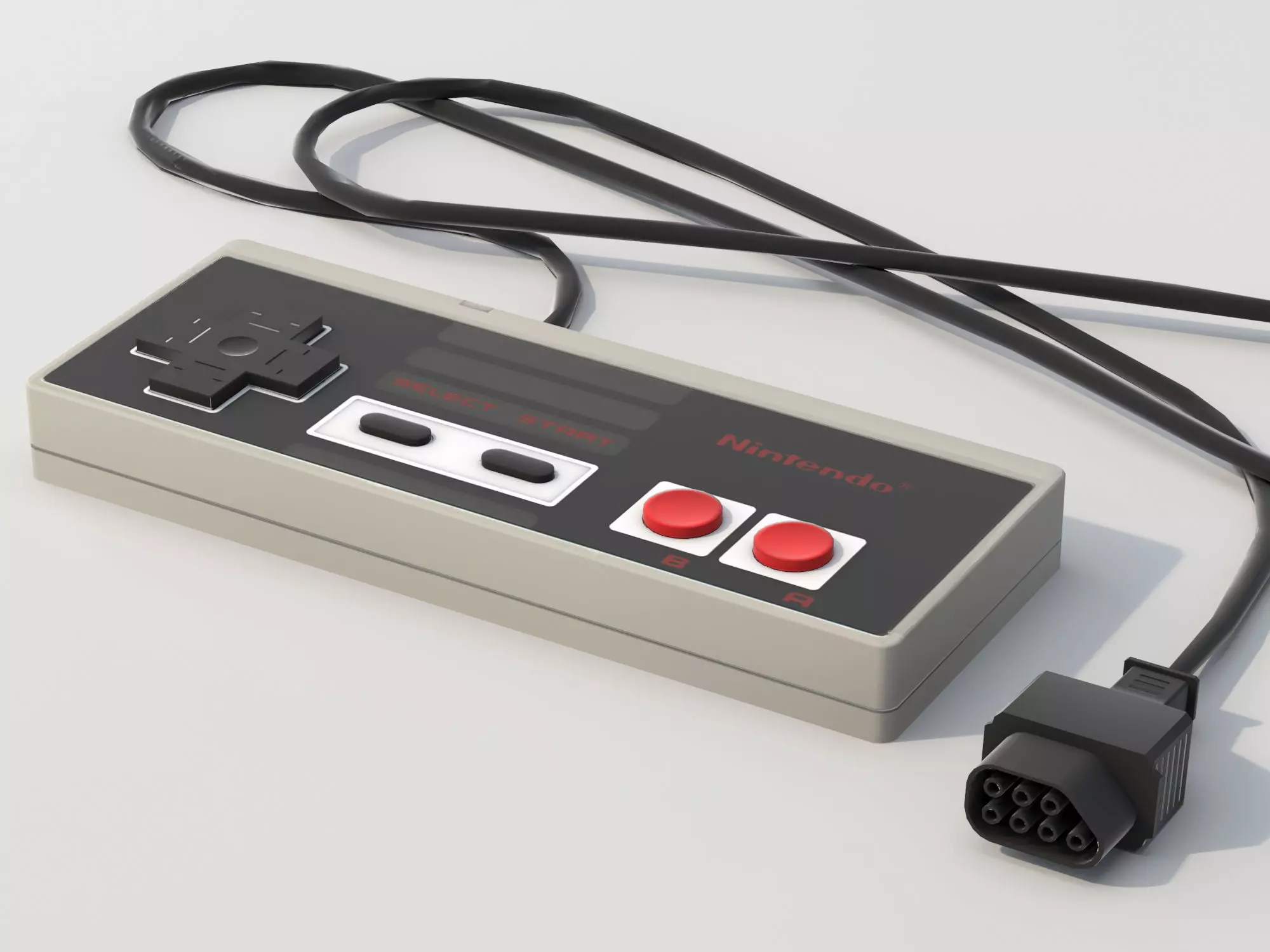 NES controller lowpoly Low-poly 3D model_0