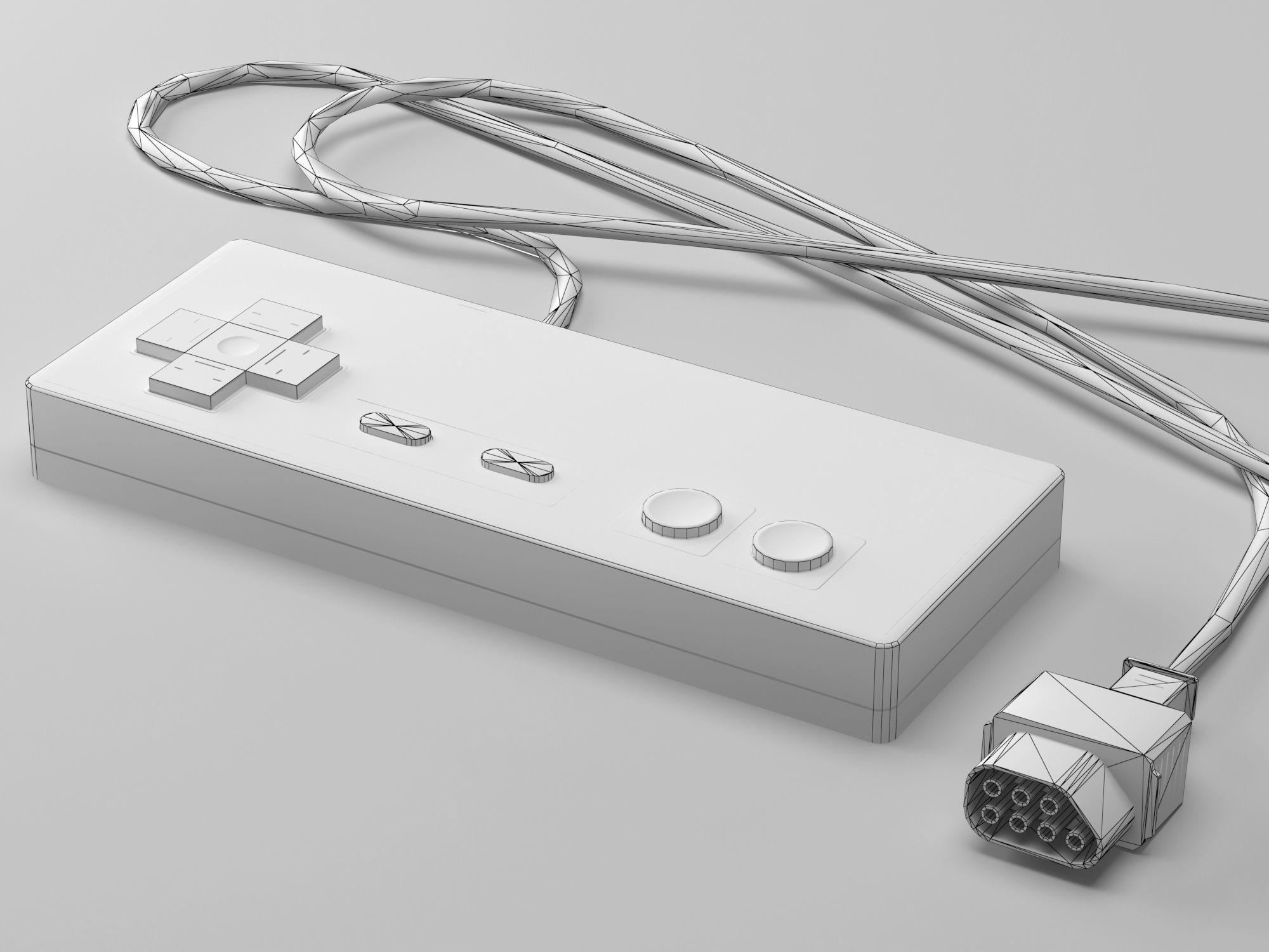 NES controller lowpoly Low-poly 3D model_10