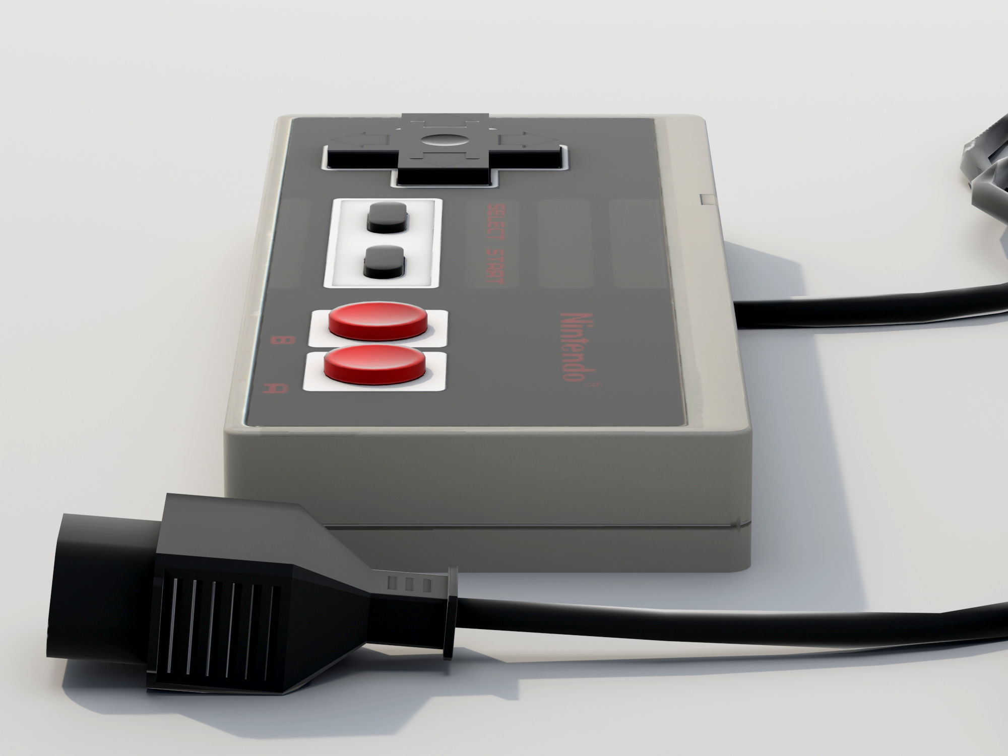 NES controller lowpoly Low-poly 3D model_2
