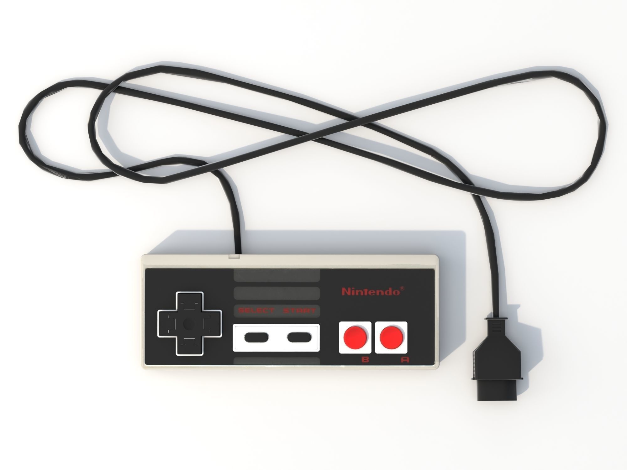 NES controller lowpoly Low-poly 3D model_9