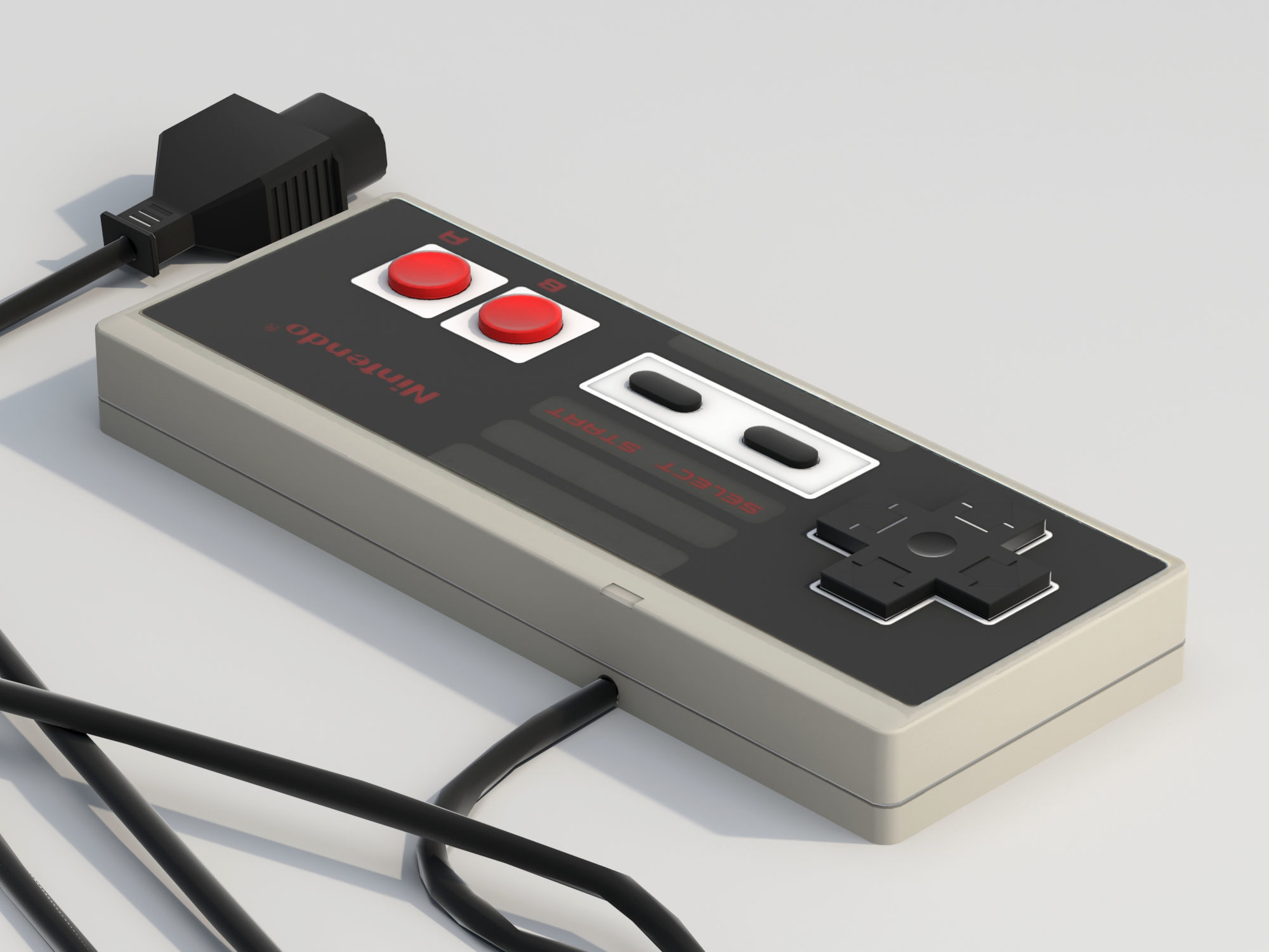 NES controller lowpoly Low-poly 3D model_5