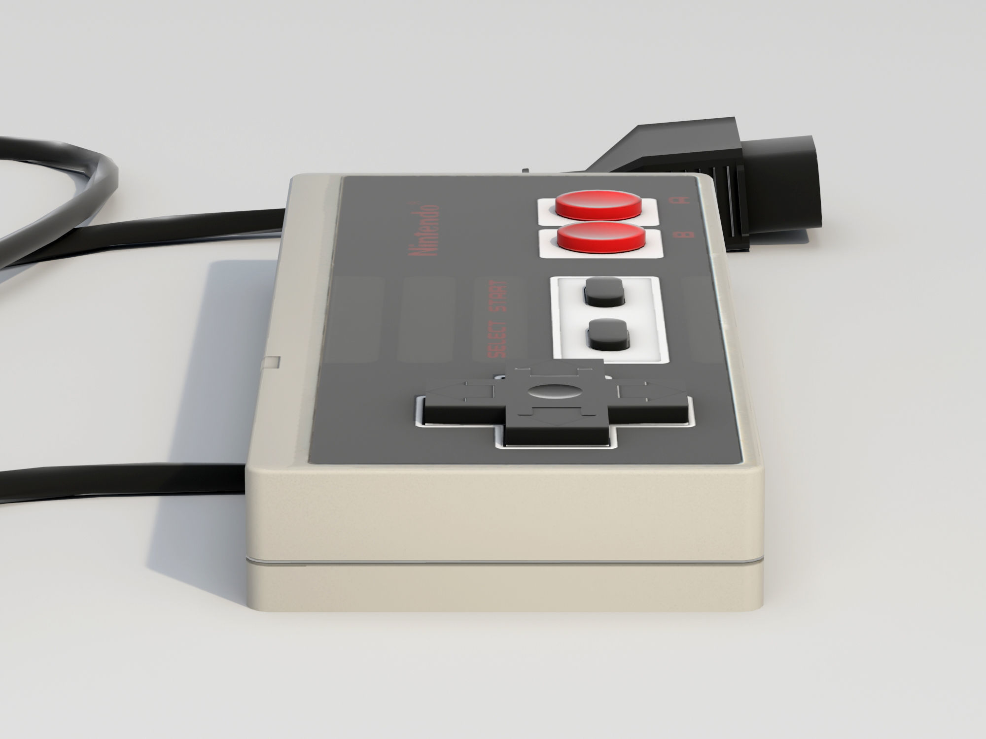 NES controller lowpoly Low-poly 3D model_6