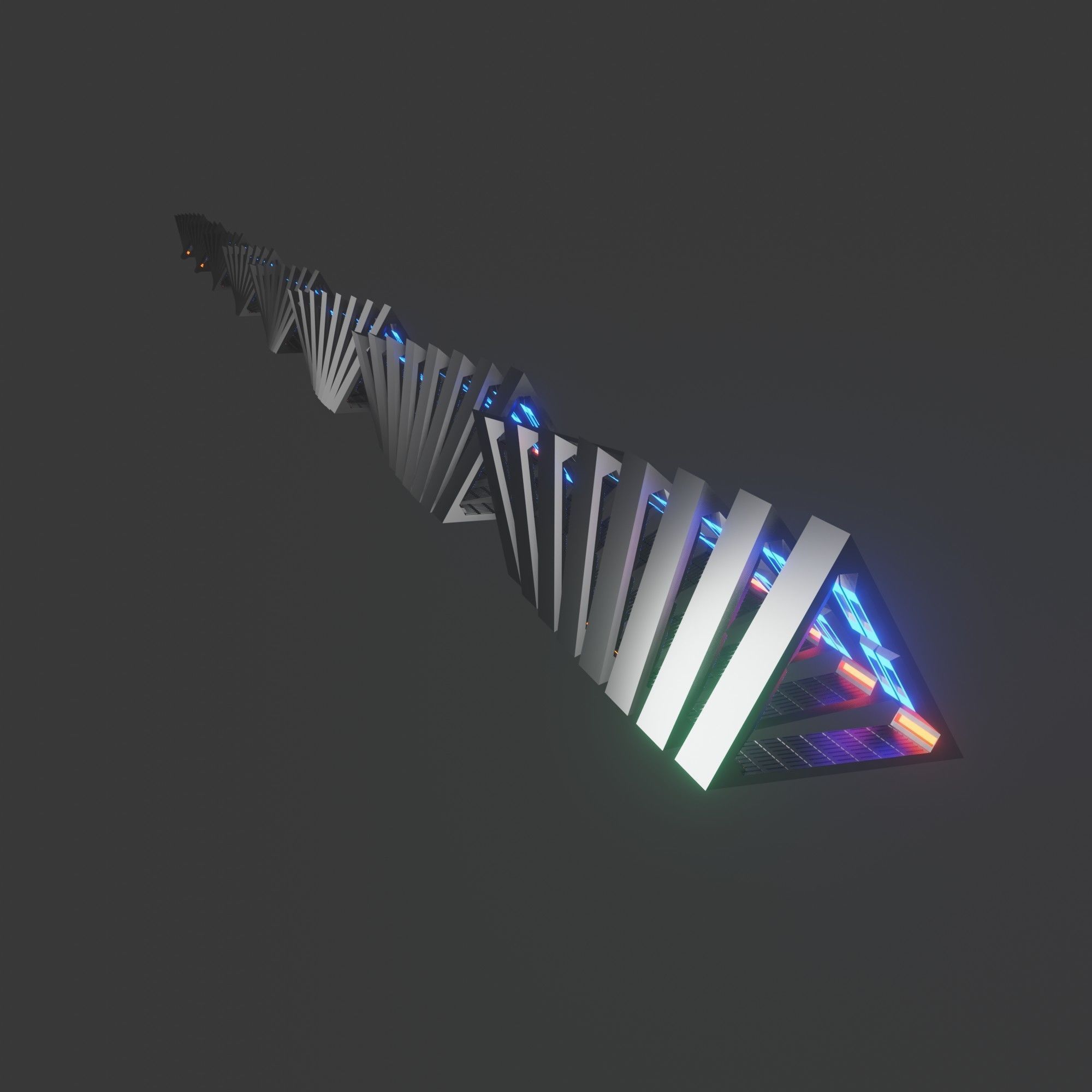 3d model of a Triangular shaped tunnel 3D model_1