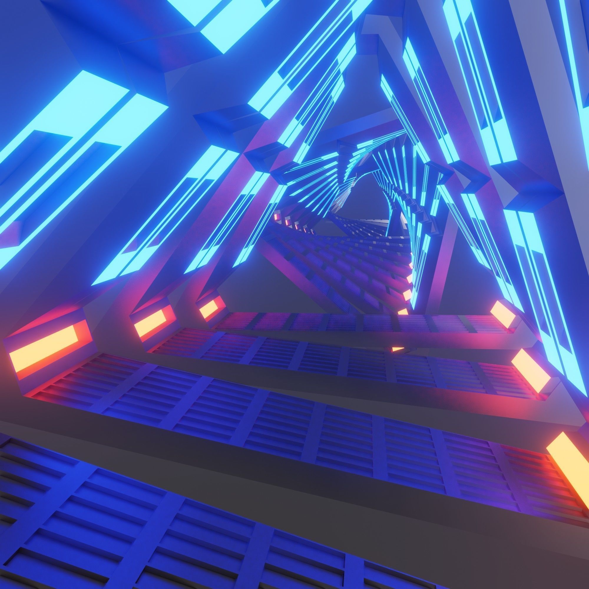 3d model of a Triangular shaped tunnel 3D model_4