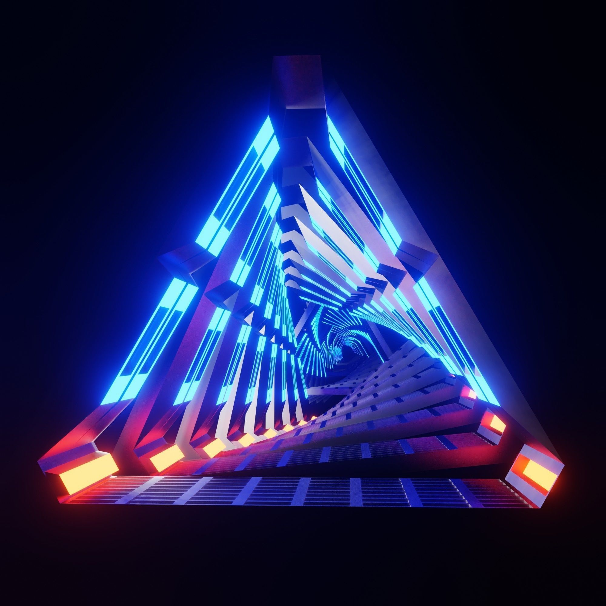 3d model of a Triangular shaped tunnel 3D model_7