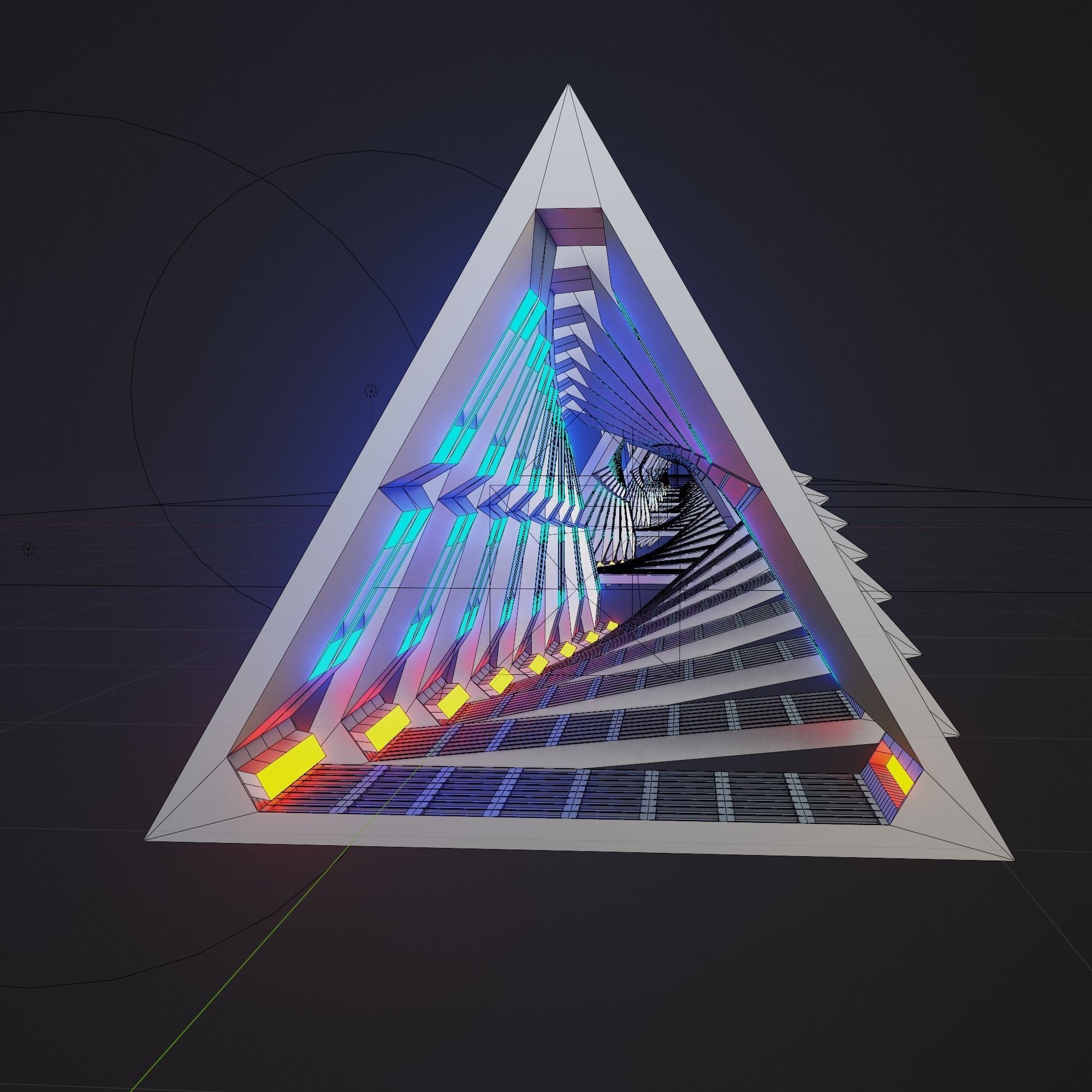 3d model of a Triangular shaped tunnel 3D model_8