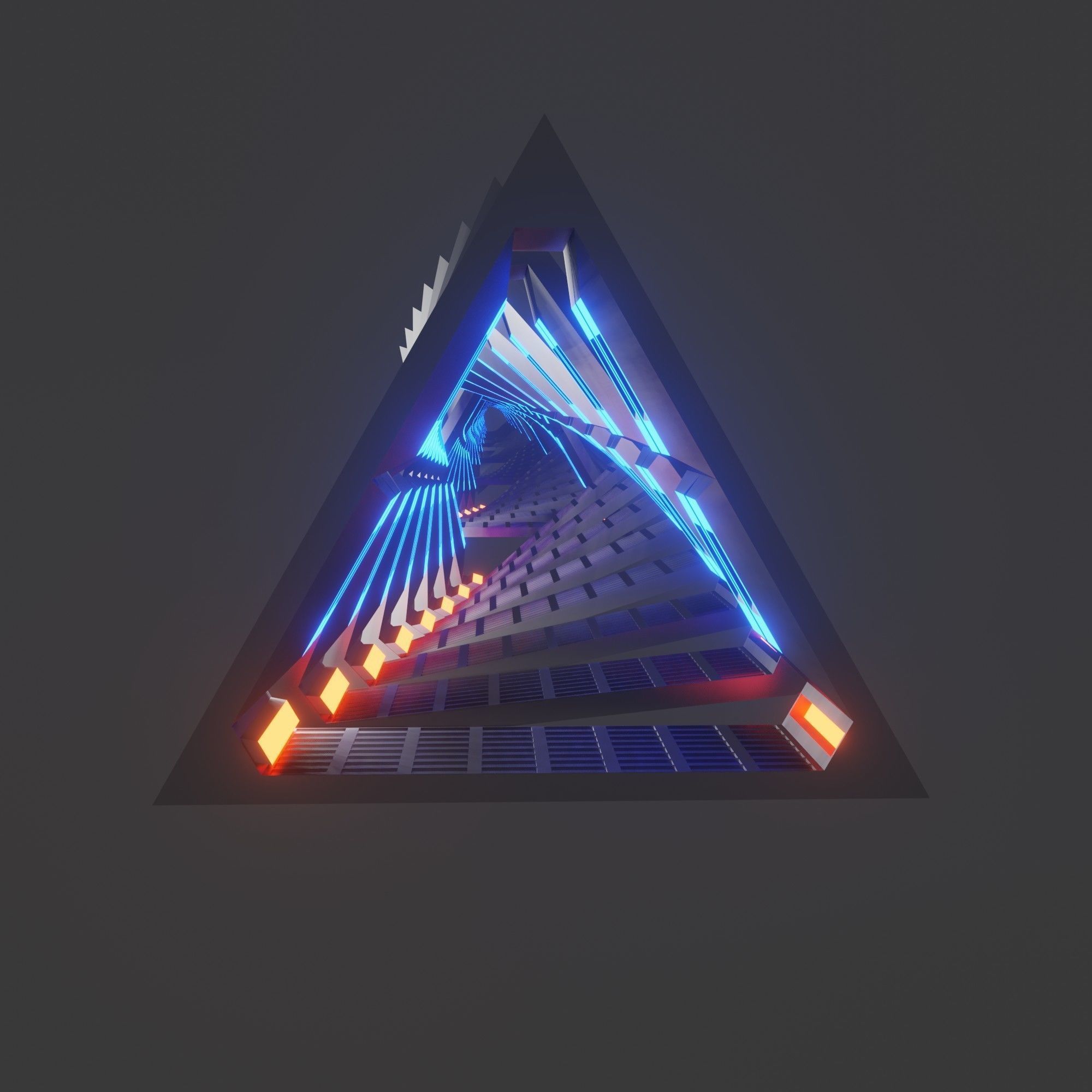 3d model of a Triangular shaped tunnel 3D model_2