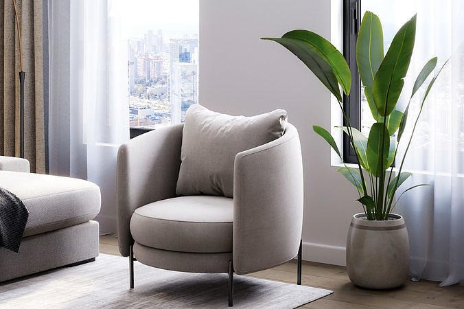 interior scene livingroom 01 3D model 4