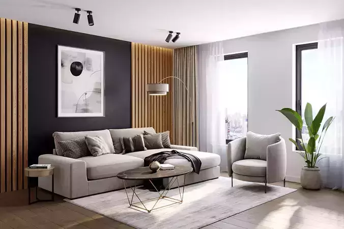 interior scene livingroom 01 3D model