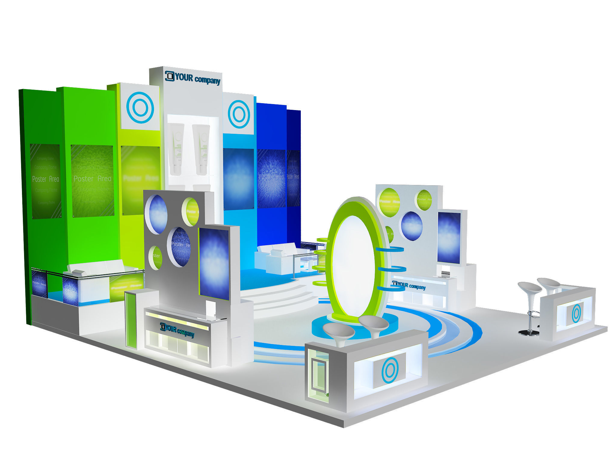  Booth Exhibition Stand a37 3D model_6