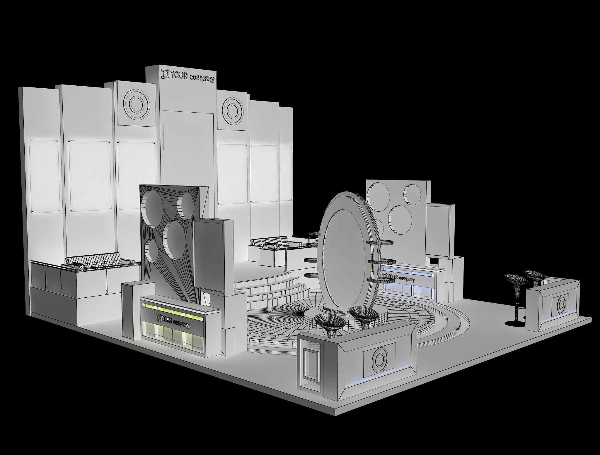  Booth Exhibition Stand a37 3D model_7