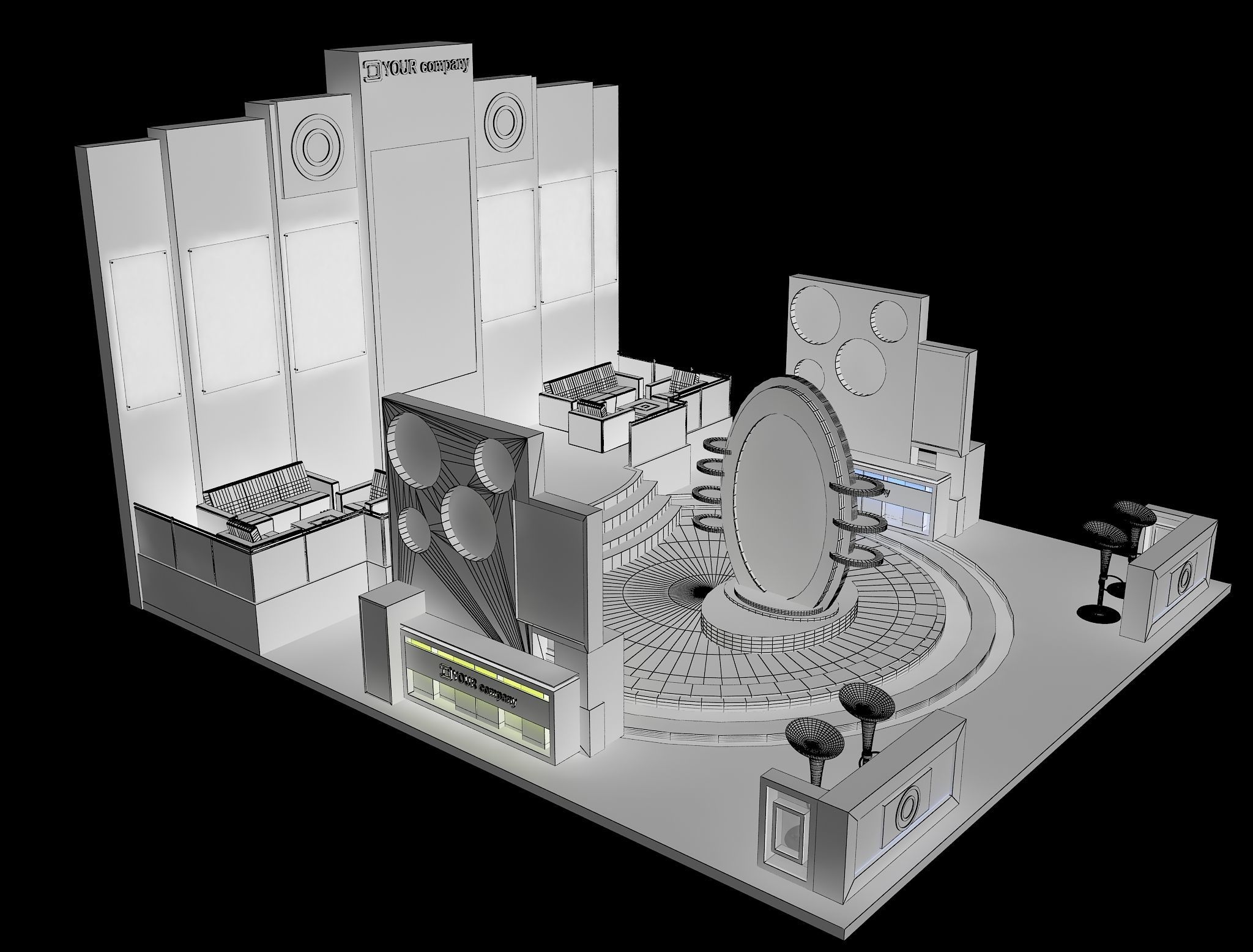  Booth Exhibition Stand a37 3D model_3