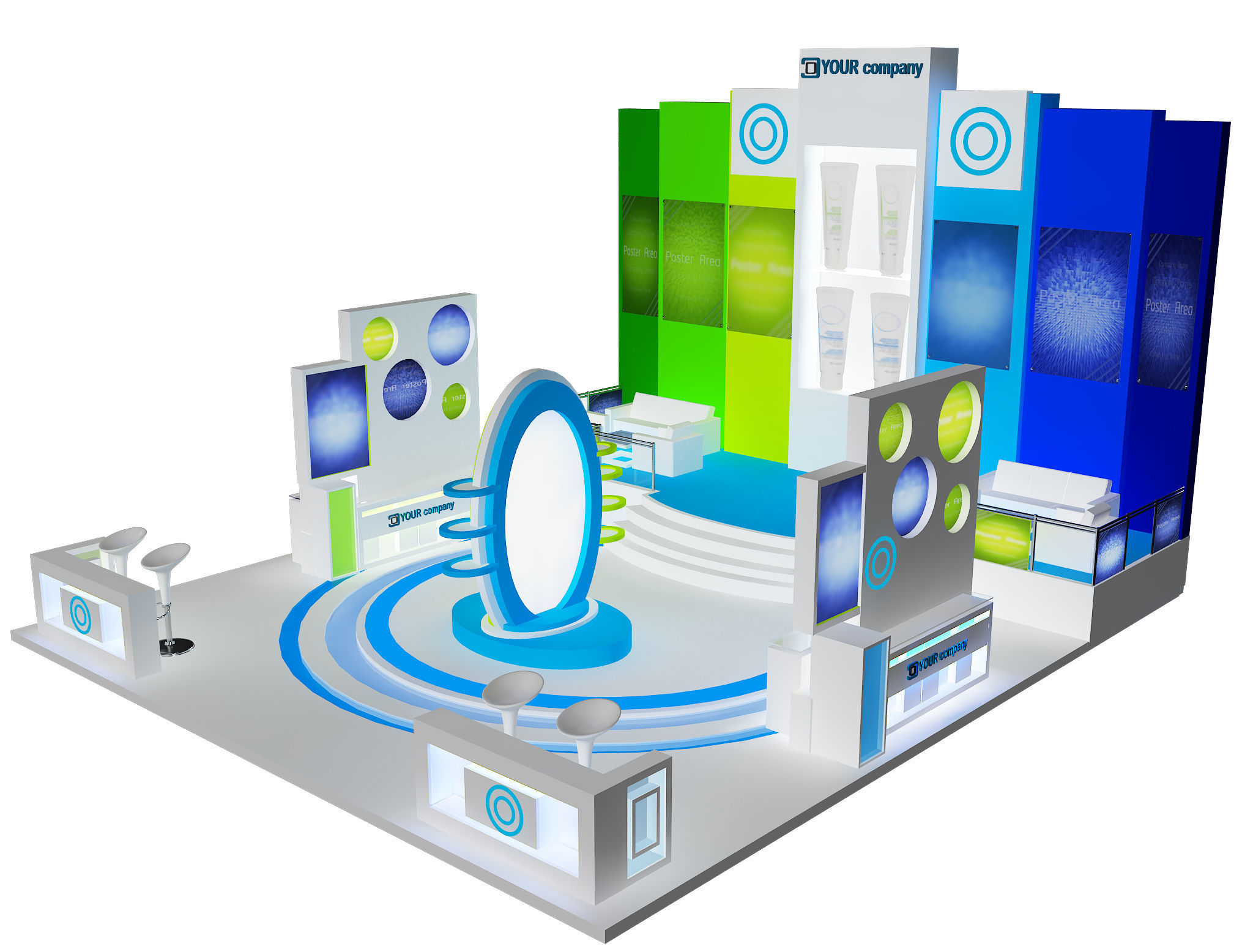  Booth Exhibition Stand a37 3D model_4