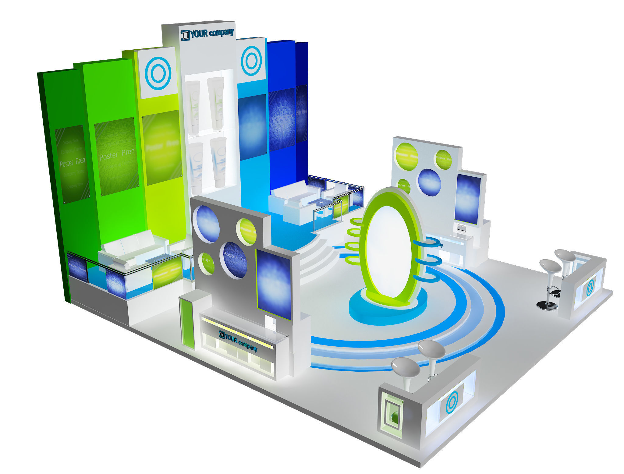  Booth Exhibition Stand a37 3D model_2
