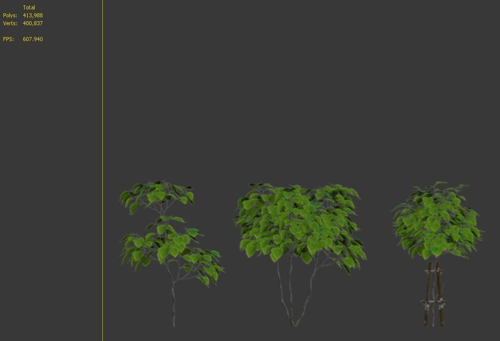Catalpa tree 3D model_4