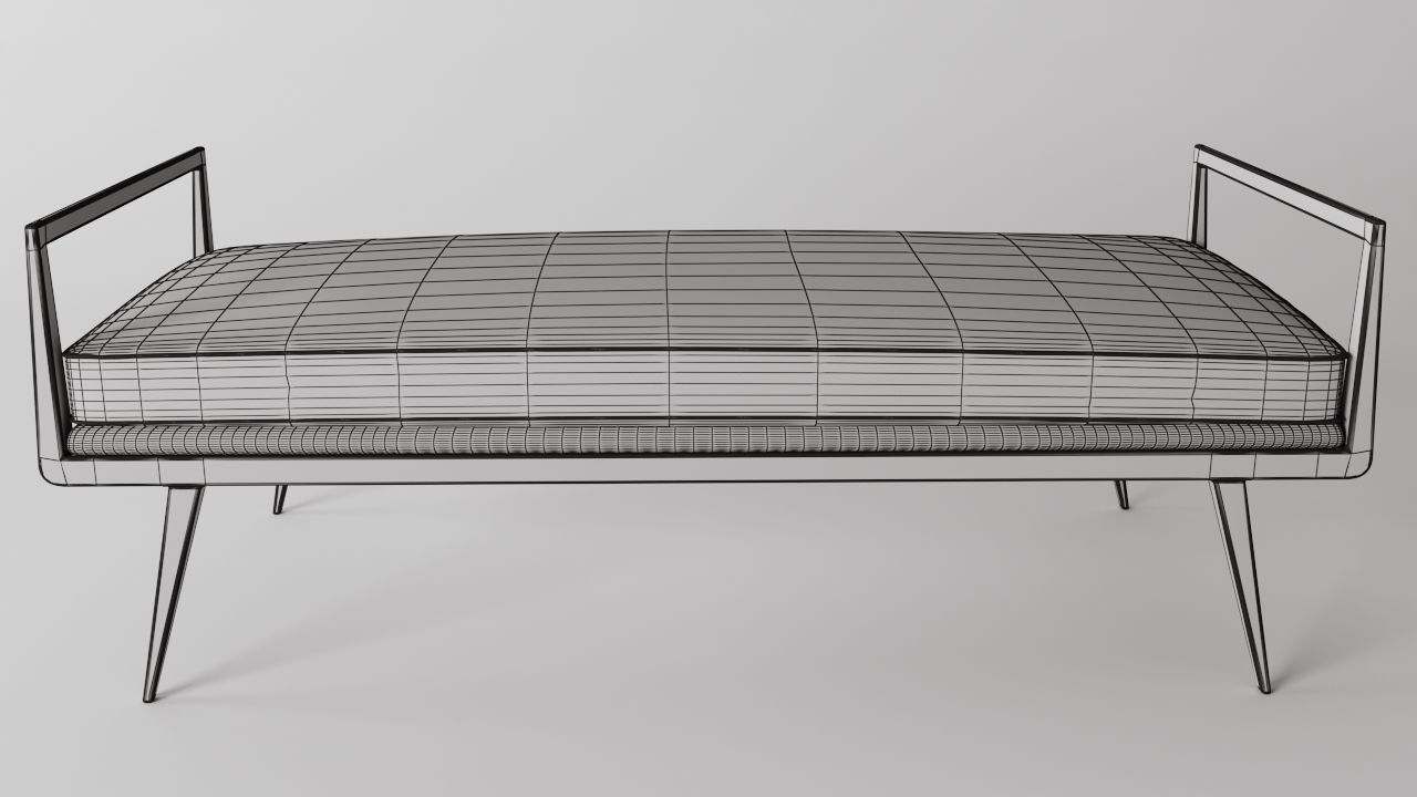 Stool Bench Low-poly 3D model_6