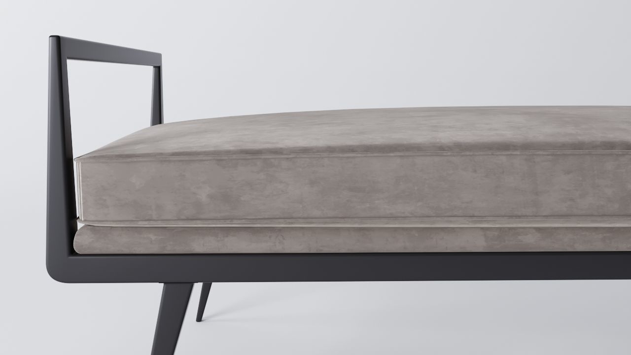 Stool Bench Low-poly 3D model_4