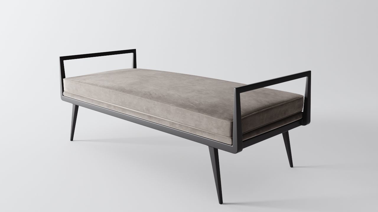 Stool Bench Low-poly 3D model_2