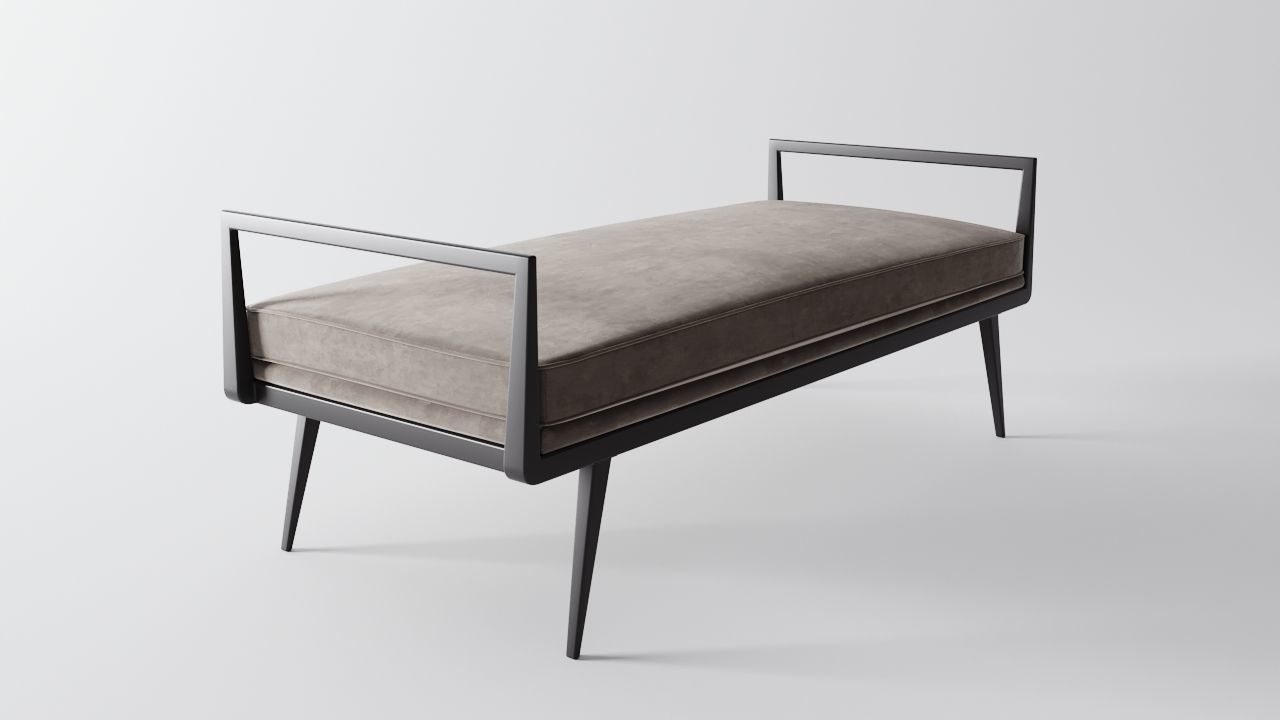 Stool Bench Low-poly 3D model_1