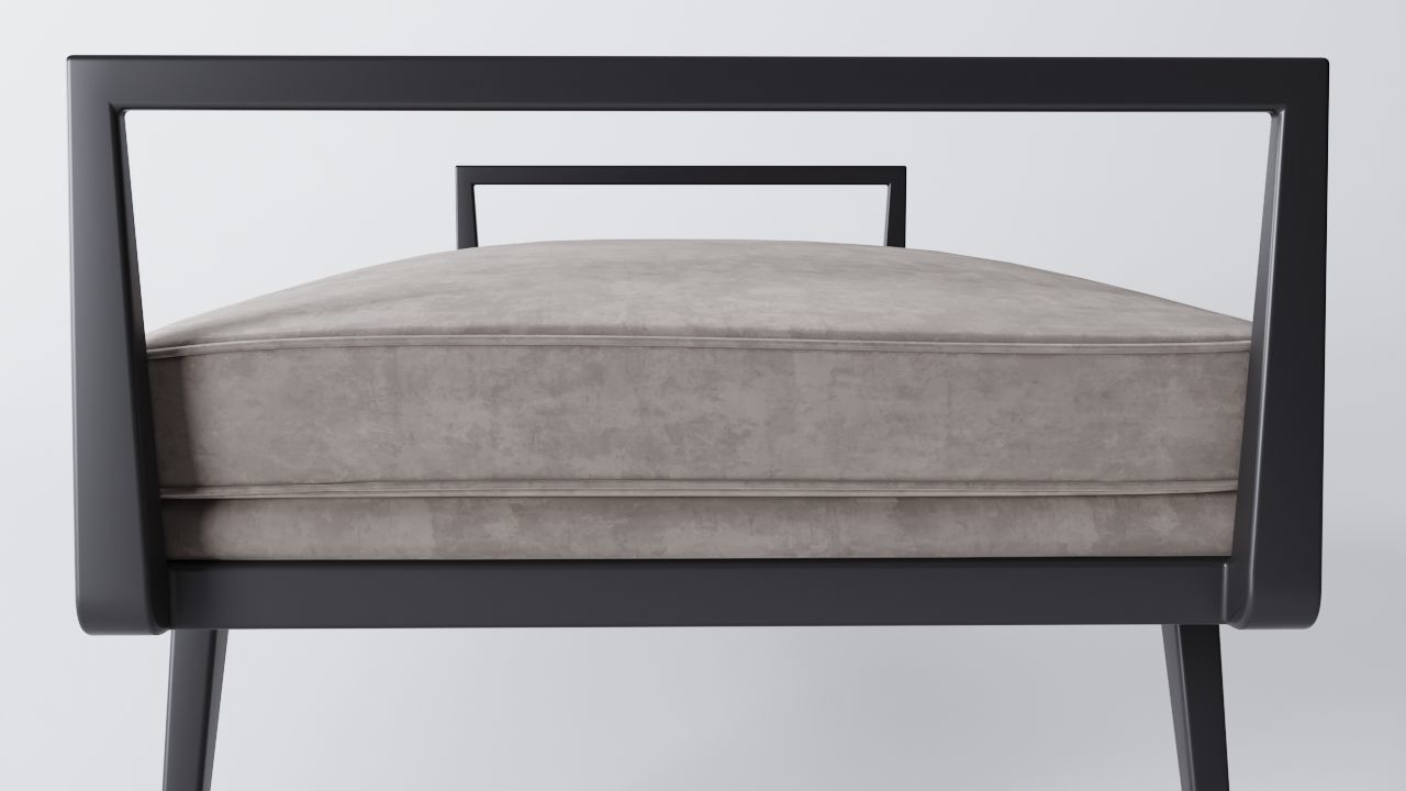 Stool Bench Low-poly 3D model_5