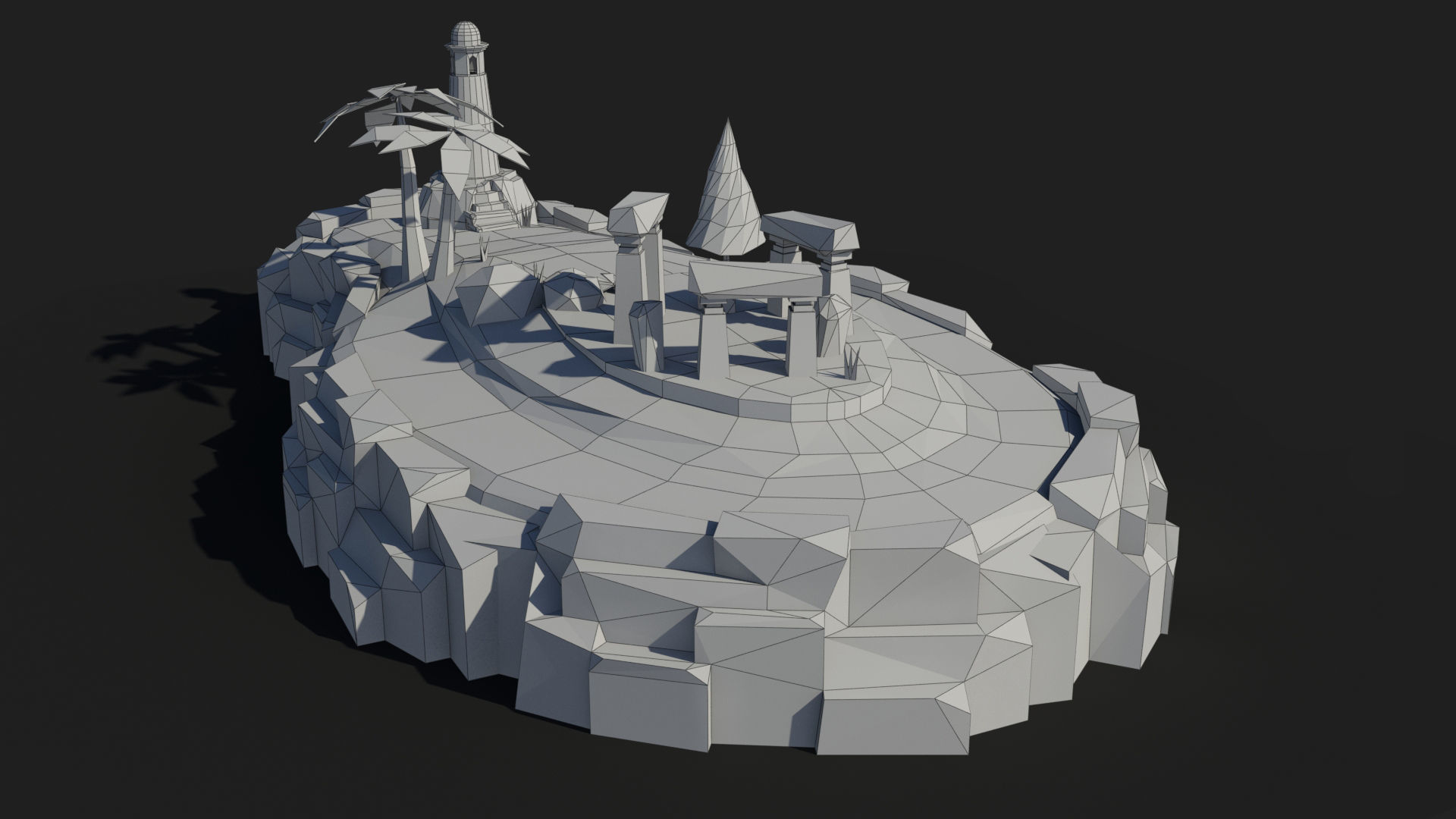 Island cartoon x6 Low-poly 3D model_5