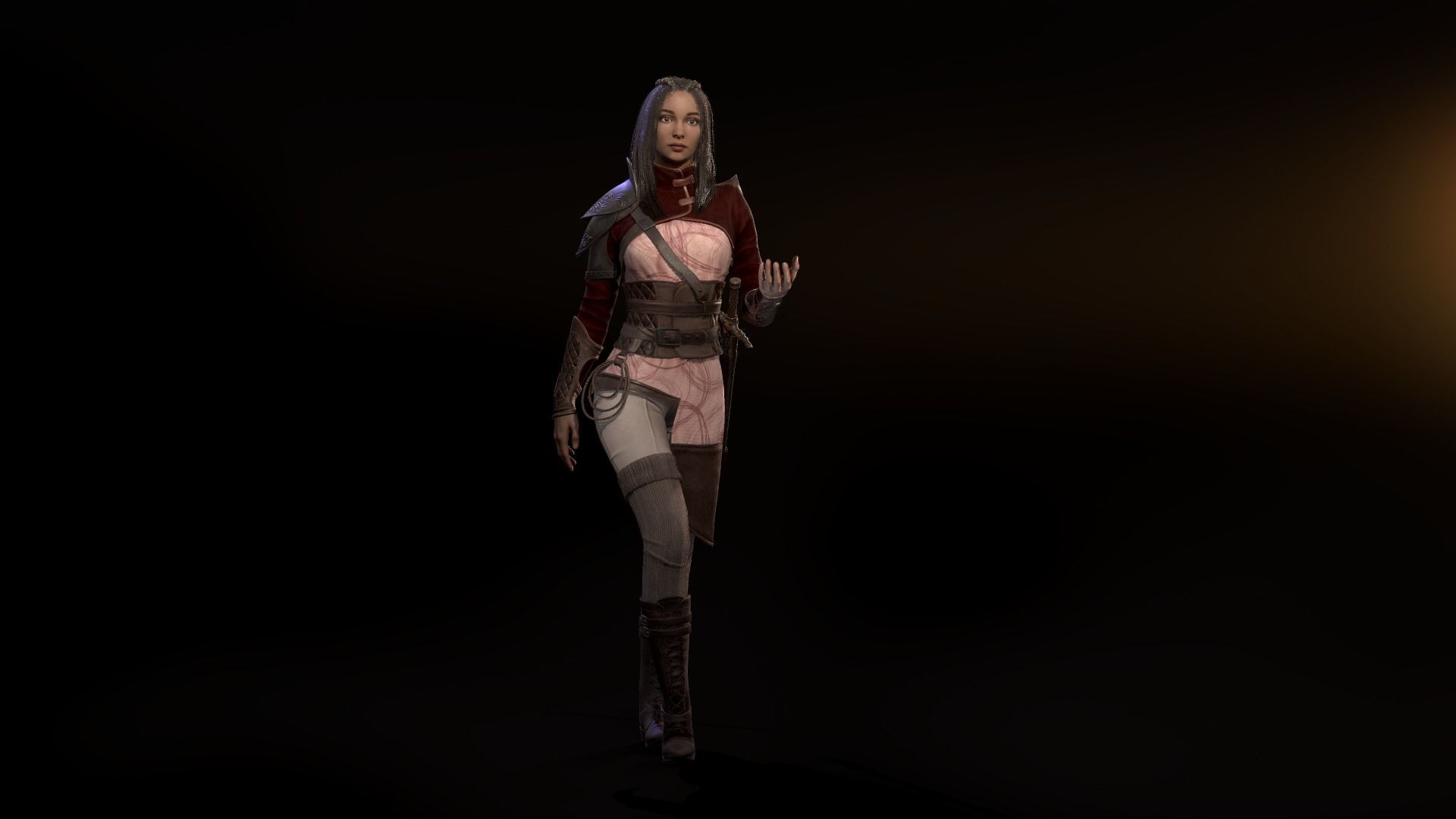 Victoria woman Low-poly 3D model_6