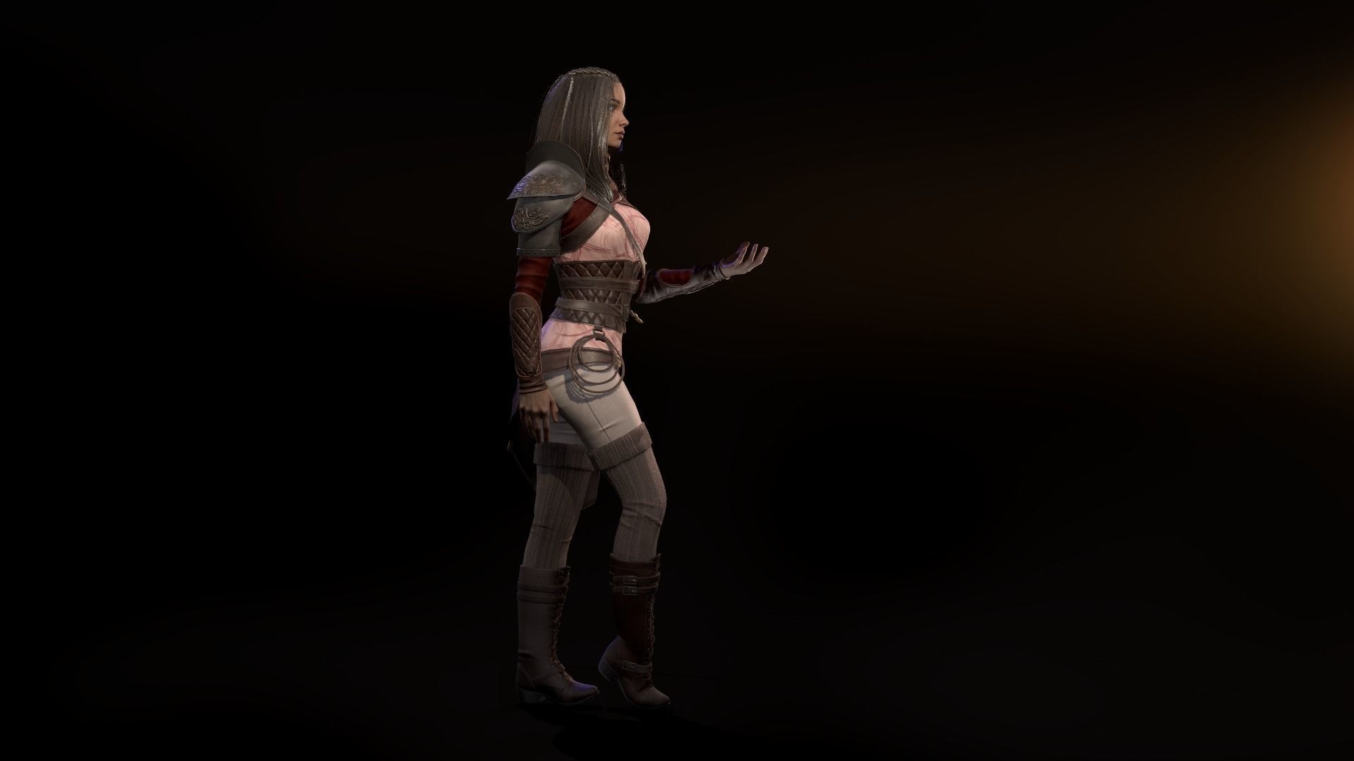 Victoria woman Low-poly 3D model_7