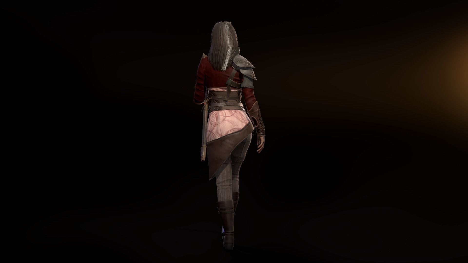 Victoria woman Low-poly 3D model_8