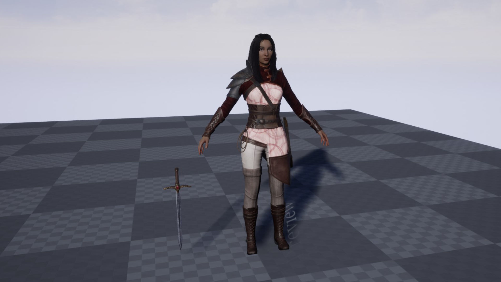 Victoria woman Low-poly 3D model_4